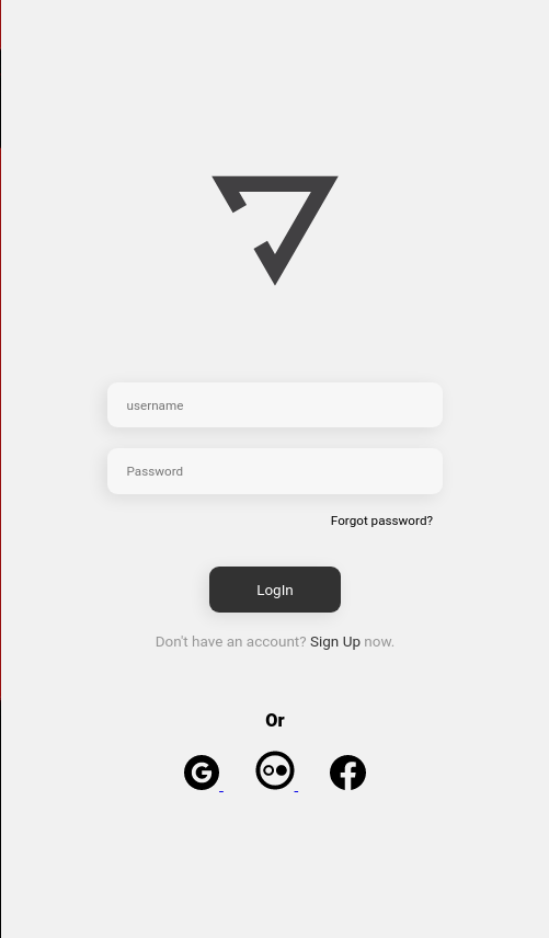 login interface